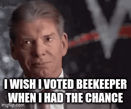 Vince McMahon emotional reaction gif: 'I wish I voted beekeeper when I had the chance.'